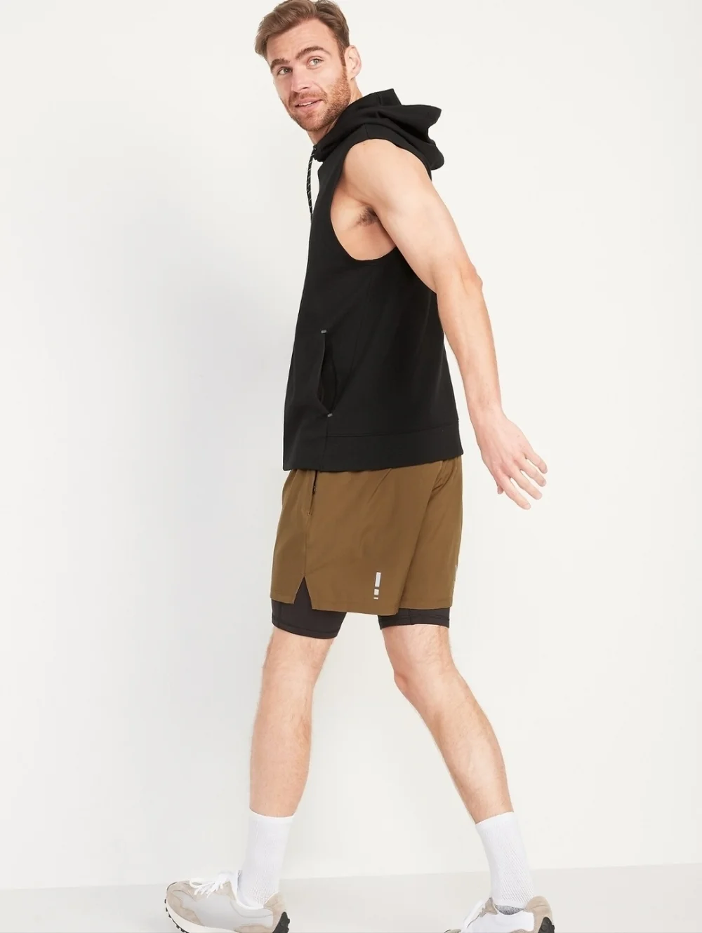 Men's Go 2-in-1 Workout Vintage Shorts + Base Layer - 7-inch inseam Black